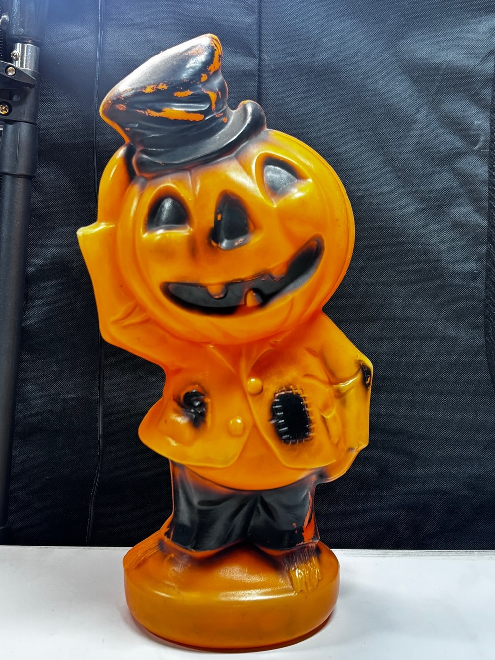 Empire Scarecrow PUMPKIN Blow Mold  Top-Hat Jack O Lantern by Empire No Cord Vtg